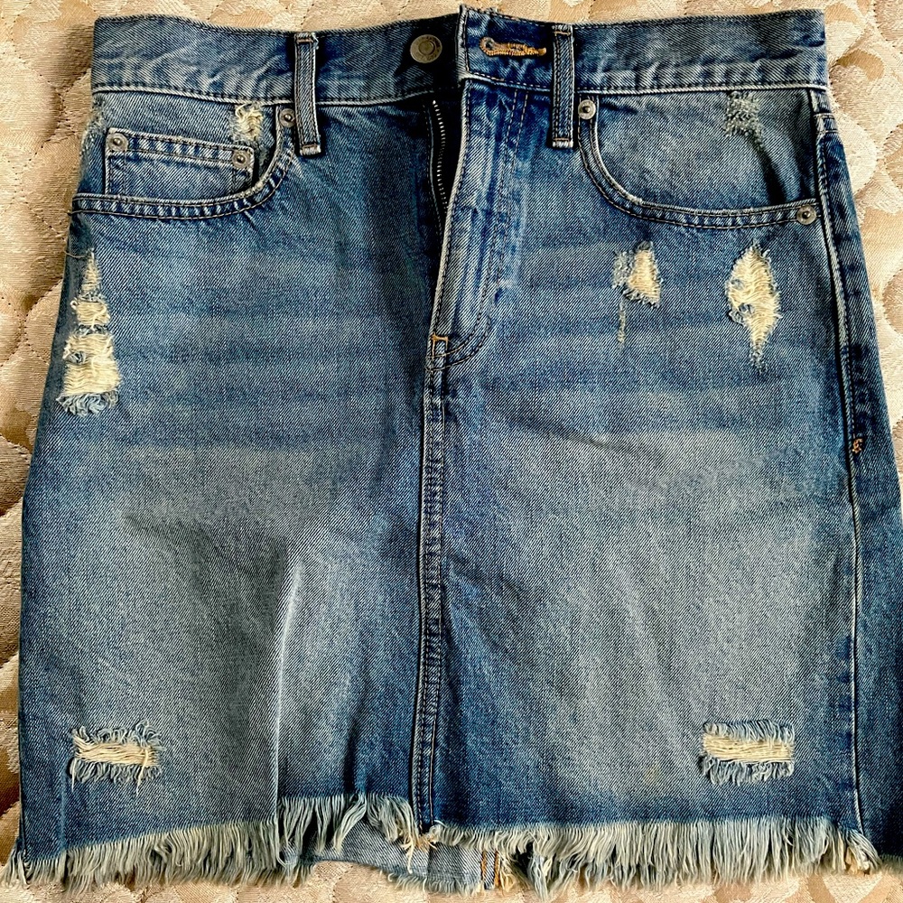 Gap Distressed Denim Skirt
